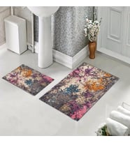 Banyo Halısı Ikili Klozet Takımı Kaymaz Tabanlı (60 xm x 100 cm + 40 cm x 60 cm) 
