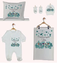 Pia Baby GL 1943-02 İsme Özel Beşli Tulum Set