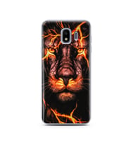 Aslan Neon Tasarım Süper Şeffaf Silikon Telefon Kılıfı Samsung J4