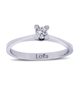Lova E Renk 0,15 Karat Pırlanta Tektaş Yüzük - 1040001