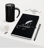 BK Gift Kişiye Özel Avukat Temalı Siyah Defter Kalem ve Termos Mug Seti - 6 (Model 1)