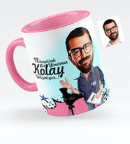 BK Gift Kişiye Özel Bay Yönetmen Karikatürlü Pembe Kupa Bardak  1