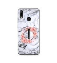 Mermer Çiçekli Harf Tasarım Süper Şeffaf Silikon Telefon Kılıfı Huawei PSmart 20