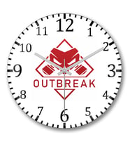 Outbreak Duvar Saati Bombeli Gercek Cam