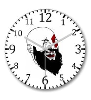 Kratos Laughing Duvar Saati Bombeli Gercek Cam