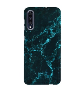 Kılıfland Samsung Galaxy A70 Kılıf Silikon Resimli Kapak Koyu Mavi Mermer Stok 1297