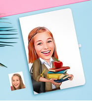 BK Gift Kişiye Özel Bayan Öğretmen Karikatürlü Defter-4