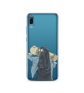 Kaykay Kız Tasarım Süper Şeffaf Silikon Telefon Kılıfı Huawei Y6 2019