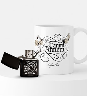 BK Gift Kişiye Özel Kaligrafi Canım Annem Çakmak ve Kupa Seti (Model 1)