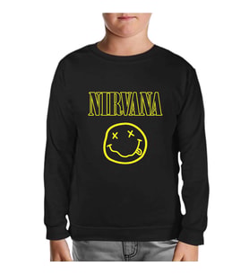 Nirvana Siyah Çocuk Sweatshirt