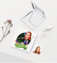 BK Gift Kişiye Özel Bayan En İyi Öğretmen Temalı Karikatürlü Deri Ayna - 1