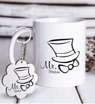 BK Gift Kişiye Özel Sevgililer Günü Beyaz Kupa ve Anahtarlık Hediye Seti-94 (Model 1)