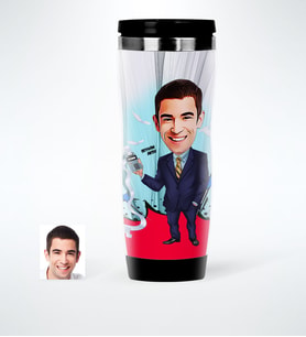 BK Gift Kişiye Özel Bay Muhasebeci Karikatürlü Çelik Termos Bardak  1