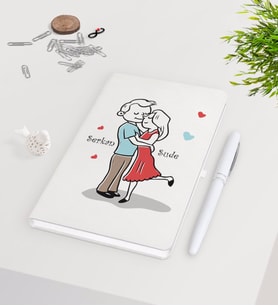 BK Gift Kişiye Özel Sevgililer Günü Beyaz Defter Kalem Seti-113