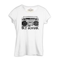 Kaset Çalar - Old School Beyaz Kadın Tshirt