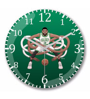 Gnarly Kyrie Celtics Duvar Saati Bombeli Gercek Cam