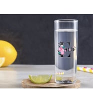 BK Gift Kişiye Özel Renkli Baskılı Harfli Vodka Bardağı-1 (Beyaz)