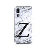 Samsung A2 Core Beyaz Mermer Harf Tasarımlı Telefon Kılıfı Z-Harfi 