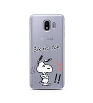 Snoopy Tasarımlı Süper Şeffaf Silikon Telefon Kılıfı Samsung J4