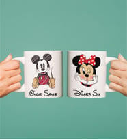 Kişiye Özel Mickey ve Minnie Mouse Çift Kupası
