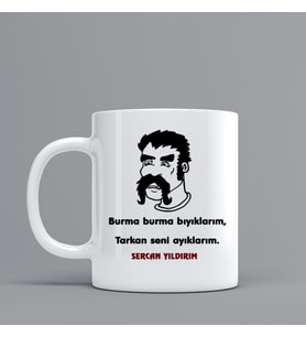 Espri Temalı Hediye Kupa Bardak"Burma Bıyık" Kişiye Özel Hediye W48