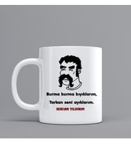 Espri Temalı Hediye Kupa Bardak"Burma Bıyık" Kişiye Özel Hediye W48