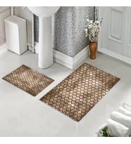 Banyo Halısı Ikili Klozet Takımı Kaymaz Tabanlı (60 xm x 100 cm + 40 cm x 60 cm) 
