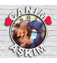 Canım AŞKIM Yazılı Duvar Saati 28 cm Mdf Sevgililer Günü Hediyesi