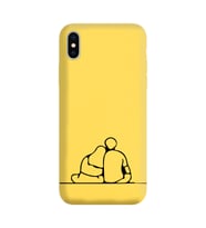 Iphone Xs Çizgi Tasarımlı Sarı Lansman Telefon Kılıfı
