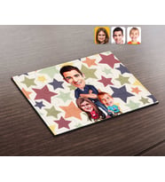 BK Gift Kişiye Özel Baba Kız Oğul Karikatürlü Ahşap Puzzle-1
