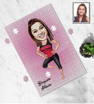 Kişiye Özel Sporcu Karikatürlü A4 99 Parça Puzzle Bayan-4