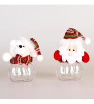 YILBAŞI ŞİŞE NOEL BABA YUVARLAK 6CM X 6CM