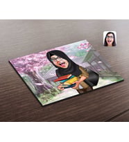 BK Gift Kişiye Özel Tesettürlü Kadın Öğretmen Karikatürlü Ahşap Puzzle-2