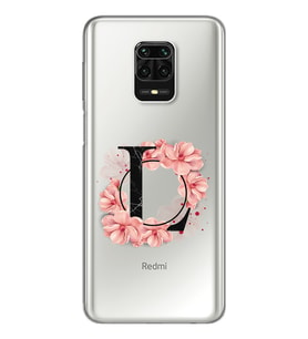 ÇiçekliHarfTasarımSüperŞeffafSilikonTelefonKılıfıXiomaiRedmiNote9Pro-Note9sL-Har
