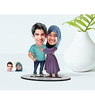 BK Gift Kişiye Özel Sevgililer Karikatürlü Ahşap Biblo Model-61
