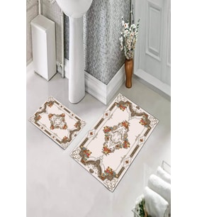 Banyo Halısı Ikili Klozet Takımı Kaymaz Tabanlı (60 xm x 100 cm + 40 cm x 60 cm) 