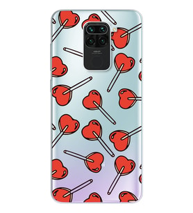 Şeker Tasarımlı Süper Şeffaf Silikon Telefon Kılıfı Xiomai Redmi Note 9
