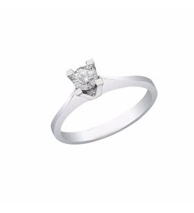 0,60Ct Pırlanta Tektaş Yüzük - 18K (Beyaz)