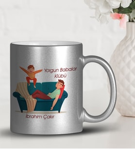 BK Gift Kişiye Özel Babalar Günü Temalı Gümüş Yaldızlı Kupa Bardak 21425