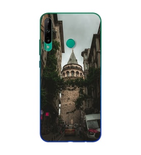 Galata Tasarımlı Süper Şeffaf Silikon Telefon Kılıfı Huawei P40 Lite E