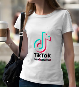 BK Gift Kişiye Özel TikTok Bayan Tişört - 2