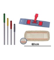 Safell Nemli Mop - Mop Aparatı - Plastik Sap - 60cm