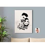 BK Gift Kişiye Özel İsimli Sevgililer Silüet Kanvas Tablo 50x70cm-1B