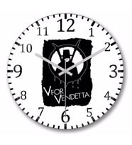 V For Vendetta Duvar Saati Bombeli Gercek Cam