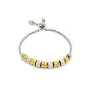 Pandora Model Zirkon Taşlı Kadın Charm Çelik Bileklik (Sarı)