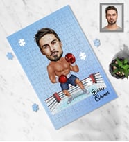 Kişiye Özel Sporcu Karikatürlü A4 99 Parça Puzzle Bay-4