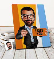 BK Gift Kişiye Özel Mesajlı Karikatür Kanvas Tablo 50x70cm 1