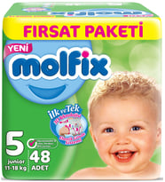 Molfix Bebek Bezi Beden:5 (11-18Kg) Junior 48 Adet Fırsat Pk