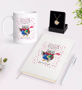 BK Gift Kişiye Özel Tarih Öğretmeni Beyaz Kupa Defter Kalem ve İsimli Papatya Kolye Hediye Seti-3 (Model 1)