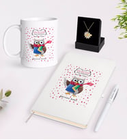 BK Gift Kişiye Özel Tarih Öğretmeni Beyaz Kupa Defter Kalem ve İsimli Papatya Kolye Hediye Seti-3 (Model 1)